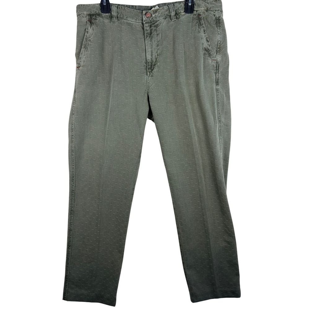 Carbon2Cobalt Mens 36x30 Olive Green Textured Dobby Straight Leg Pants 125049